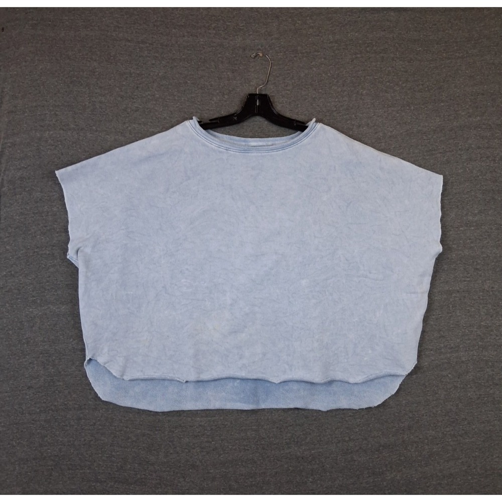 Frank & Eileen Womens Capelet One Size Mineral Blue Terry Olive Minimalist Chic